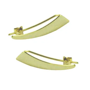 "Divy" Gold-Dipped Triangle Ear Pin Climber or Drop Earrings