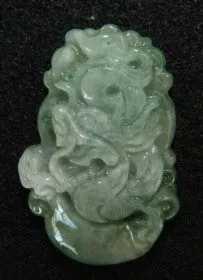 "Dragon Brings Power, Luck" Jadeite Pendant (BJPZ-Dragon)