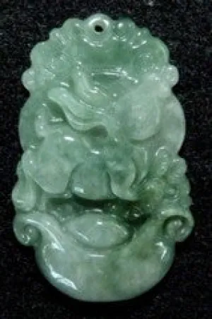 "Rabbit Loves Family, Friends" Burmese Jadeite Pendant (BJPZ-Rabbit)