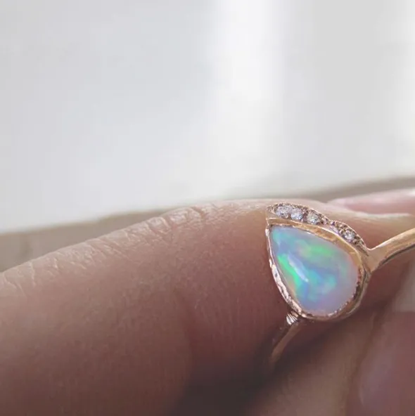 Raindrop Opal Ring