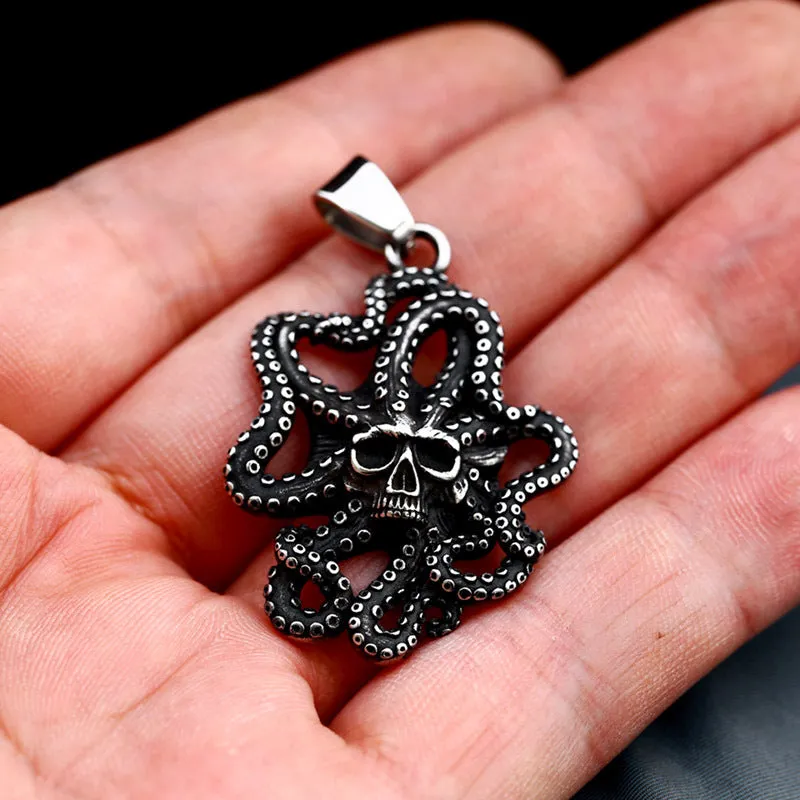 Retro Titanium Steel Octopus Pendant - Trendy Cross-Border Men's Jewelry