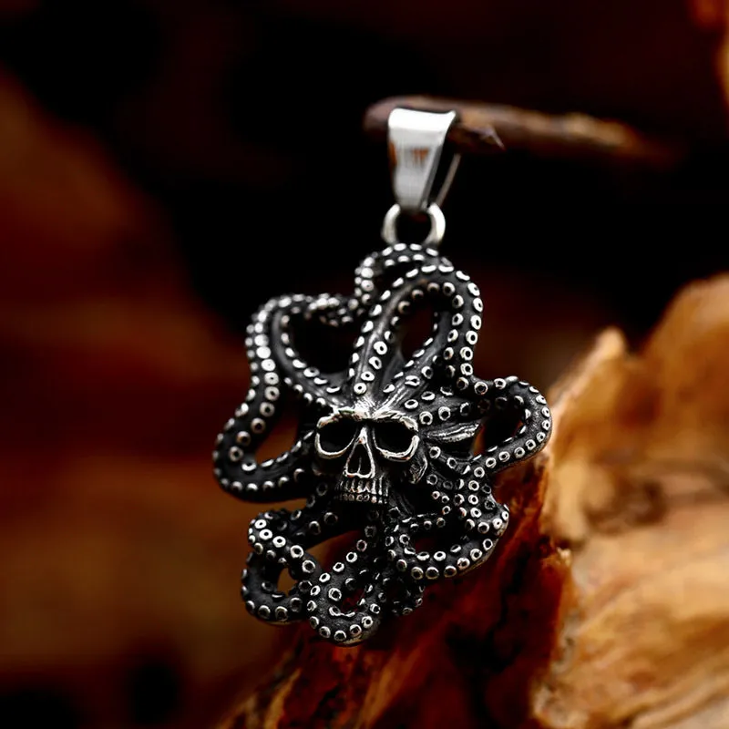 Retro Titanium Steel Octopus Pendant - Trendy Cross-Border Men's Jewelry