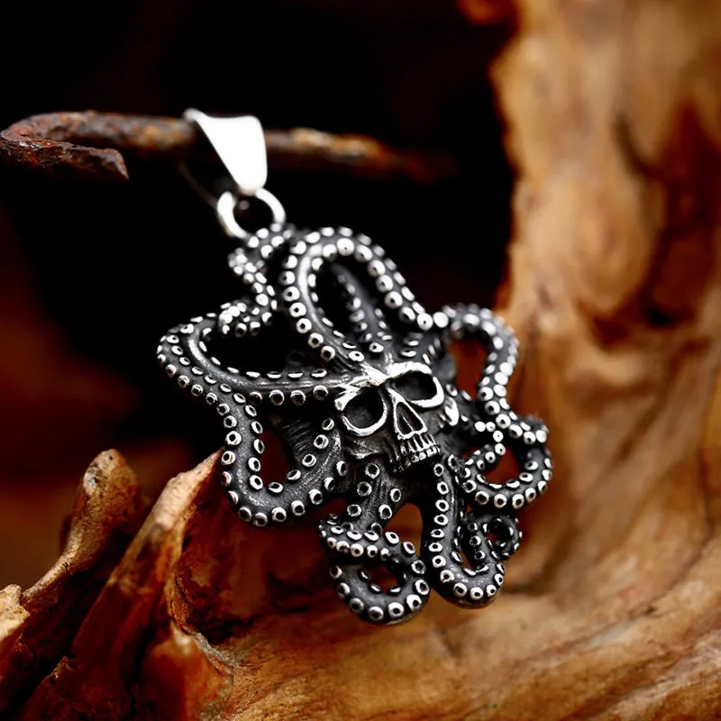 Retro Titanium Steel Octopus Pendant - Trendy Cross-Border Men's Jewelry