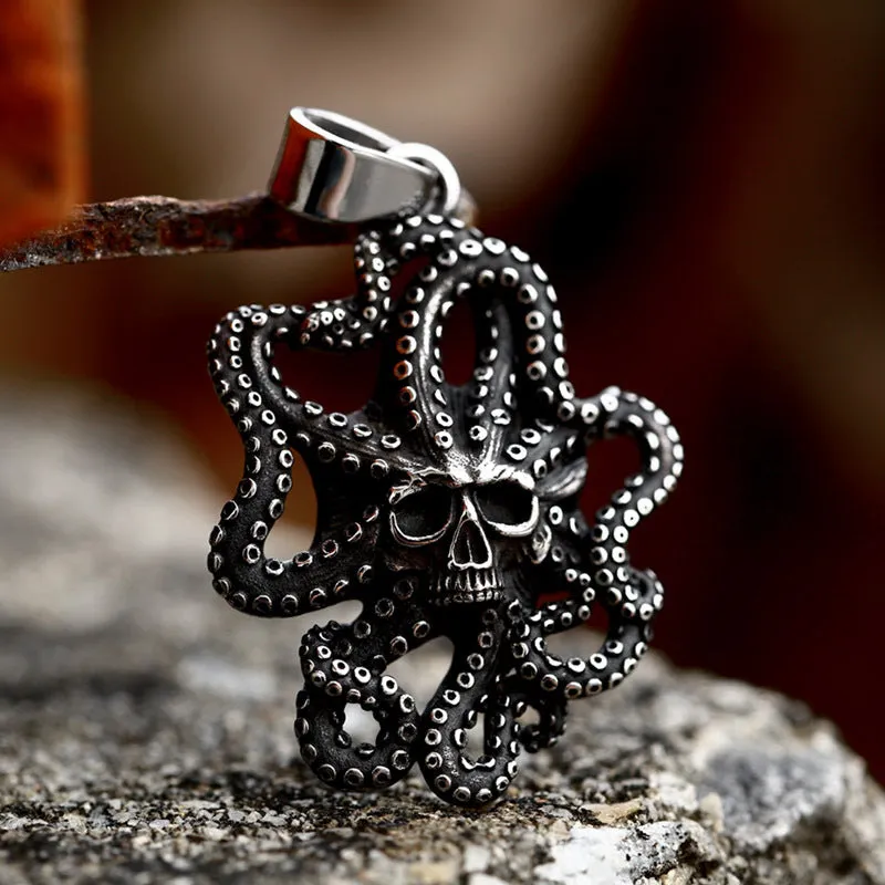 Retro Titanium Steel Octopus Pendant - Trendy Cross-Border Men's Jewelry