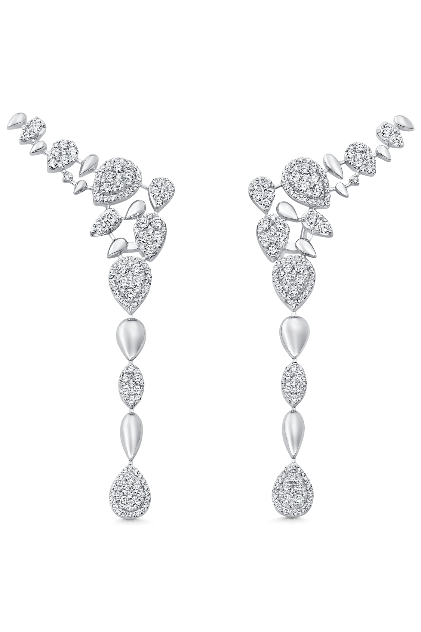 Reverie Couture Ear Crawler Diamond Drop Earrings