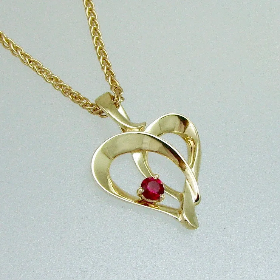 Ribbon Heart Pendant