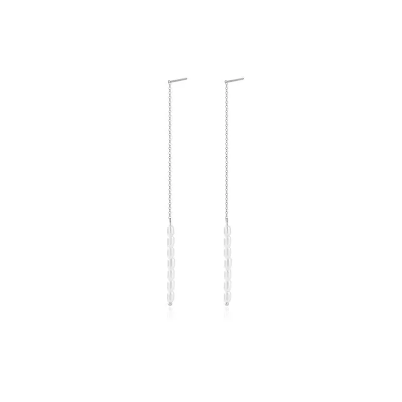 Rice Pearl Linear Earrings