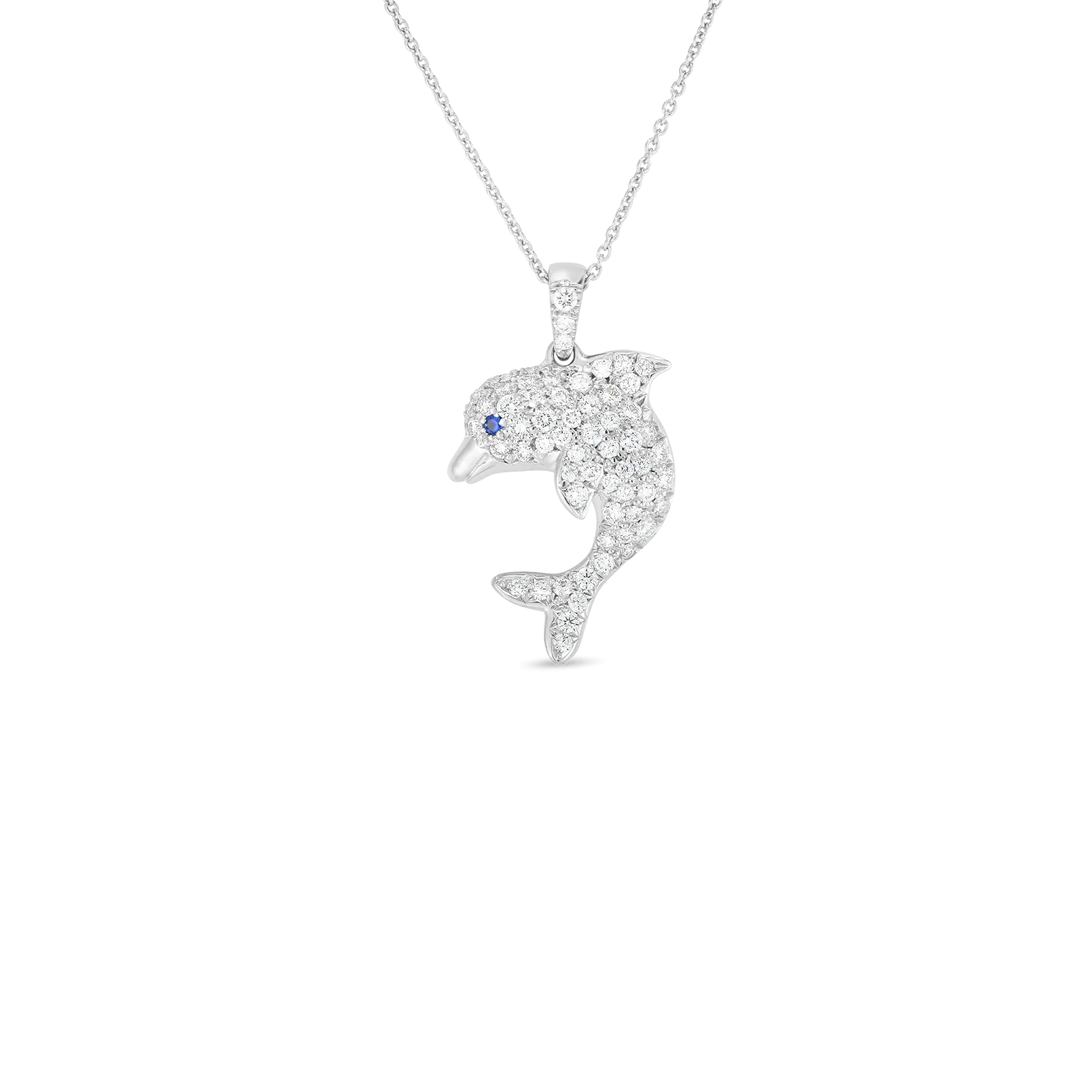 Roberto Coin Classic 18K White Gold Dolphin Pendant