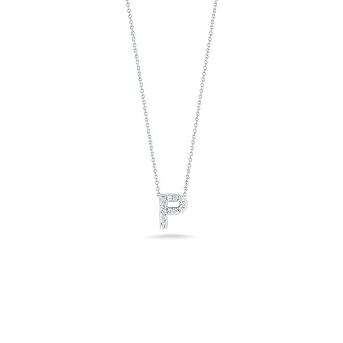 Roberto Coin Tiny Treasures Diamond Love Letter “P” Necklace