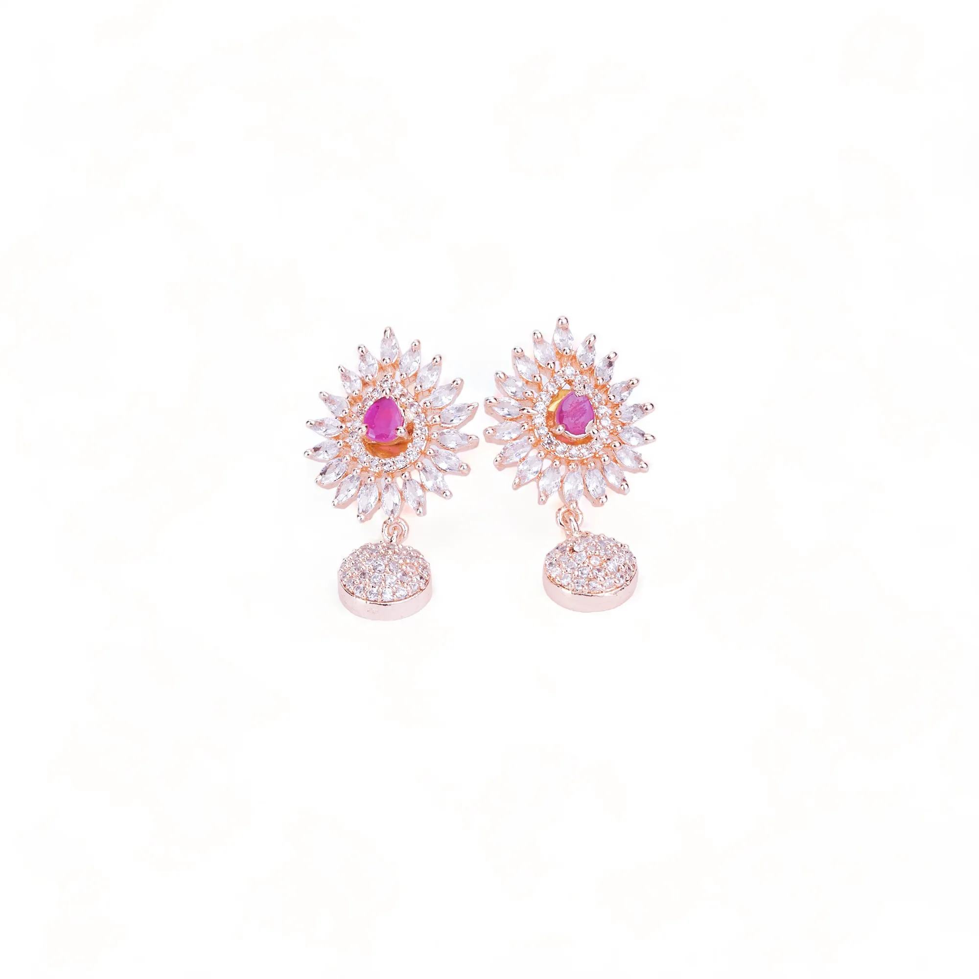 Rose Gold Plated 5 Color Changeable Earrings