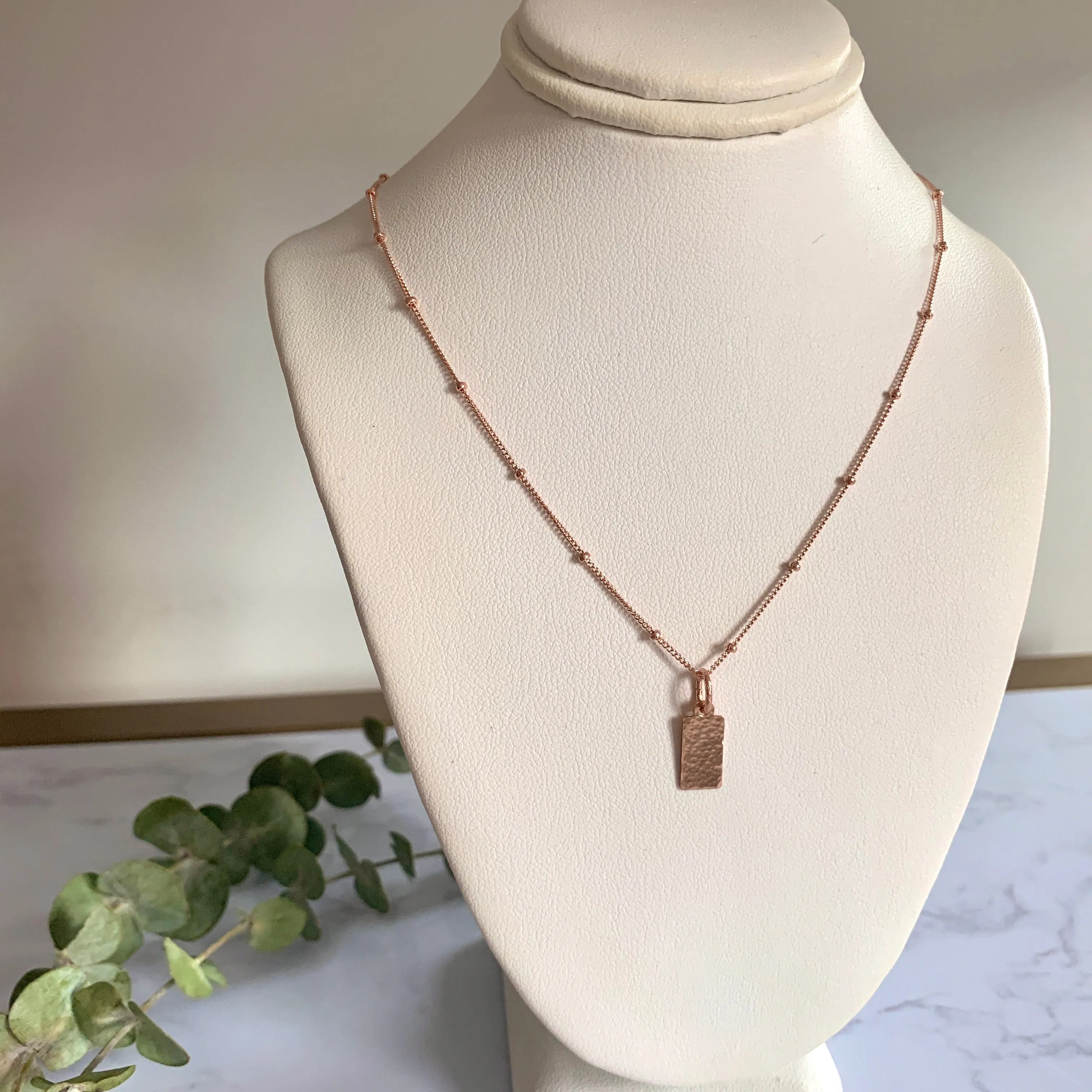 Rose Gold Tag Pendant