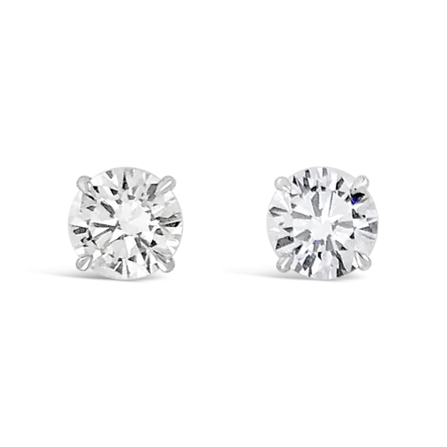 Round Diamond Stud Earrings