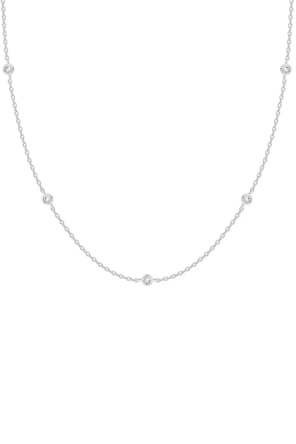 Round Zircon Clavicle Necklace