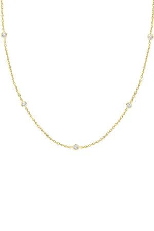 Round Zircon Clavicle Necklace