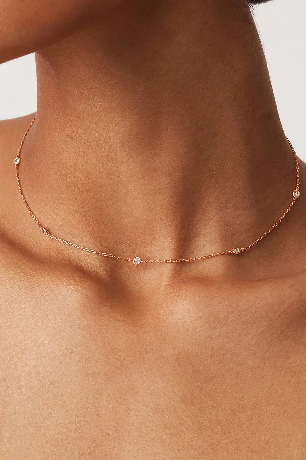 Round Zircon Clavicle Necklace