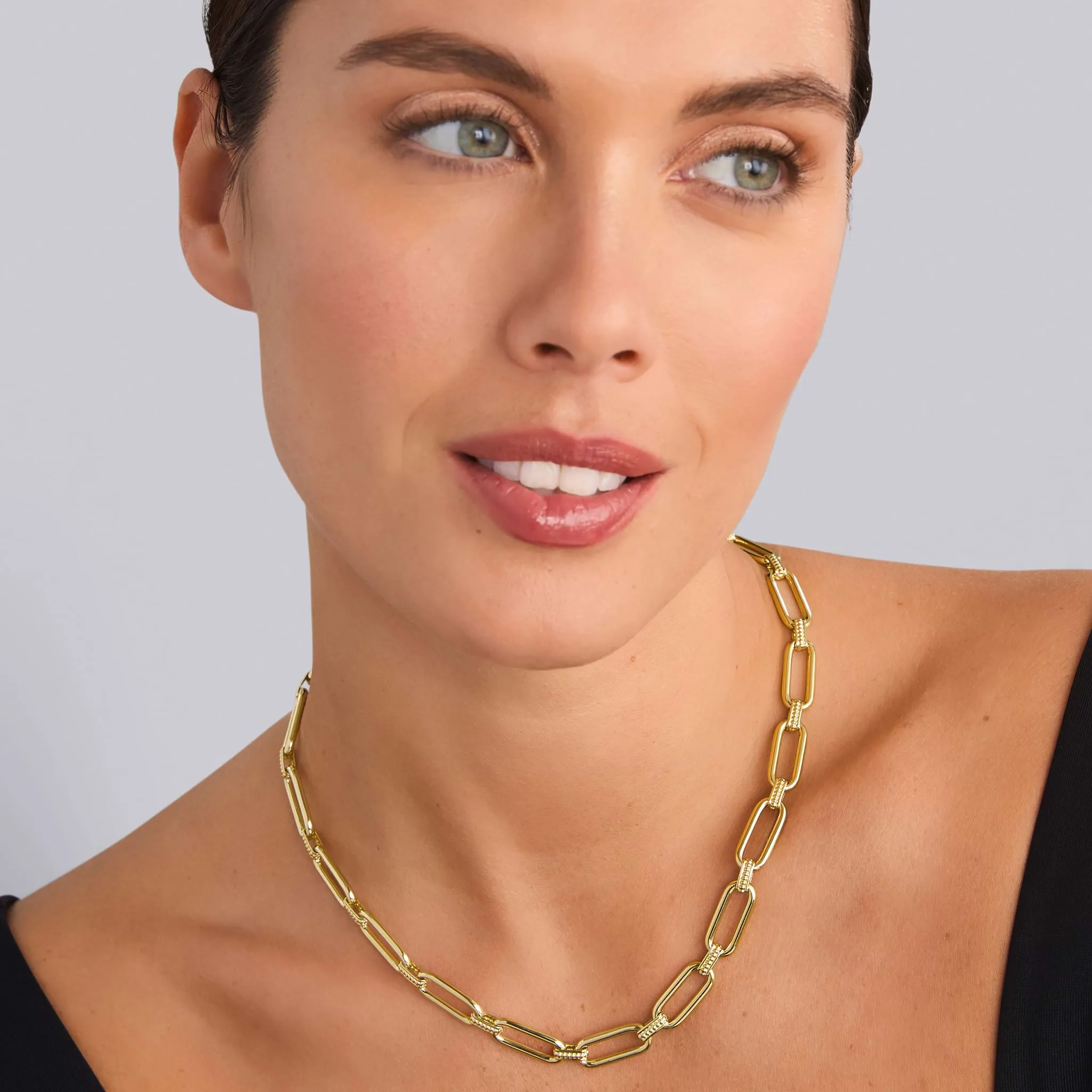 Signature Caviar 18K Gold Link Necklace