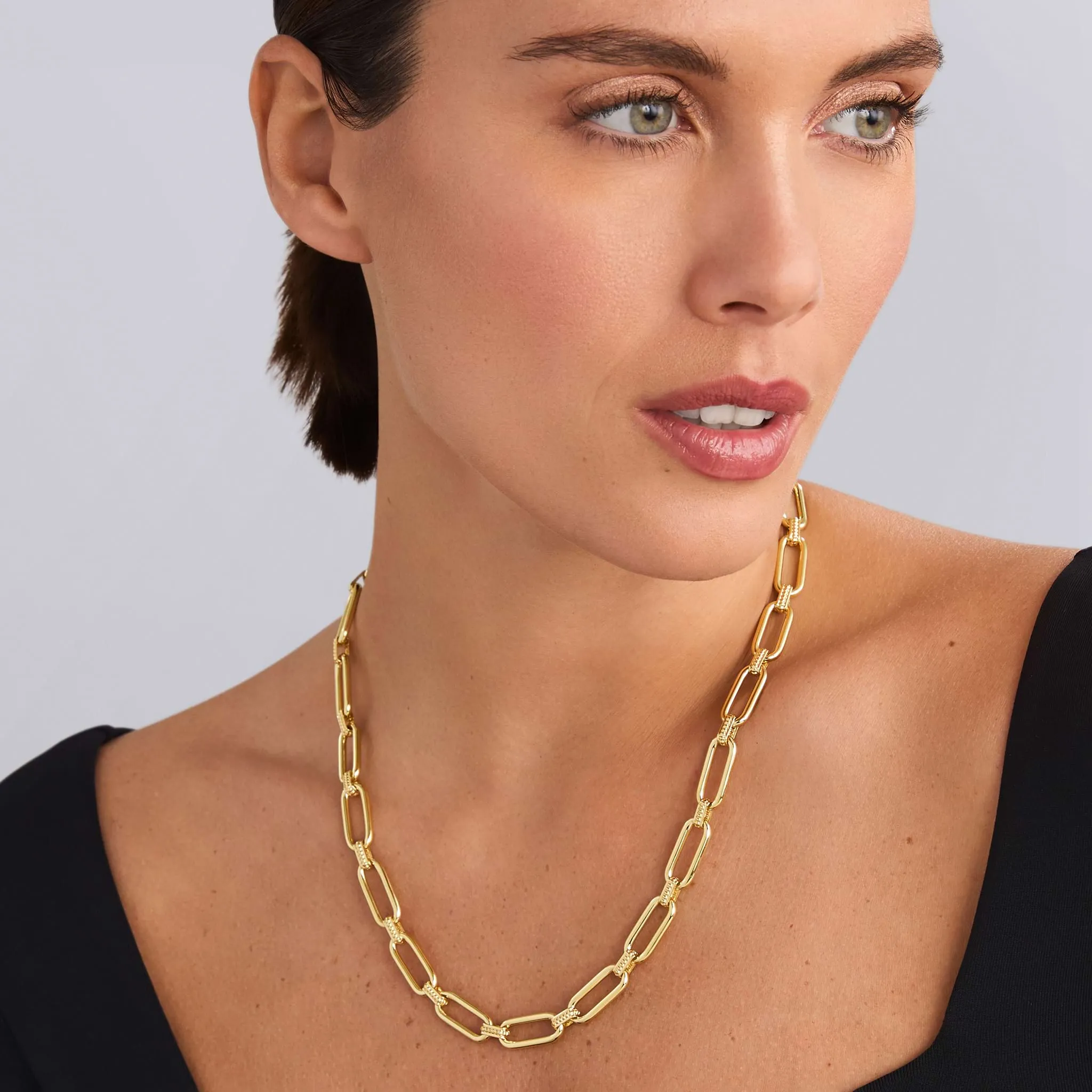 Signature Caviar 18K Gold Link Necklace