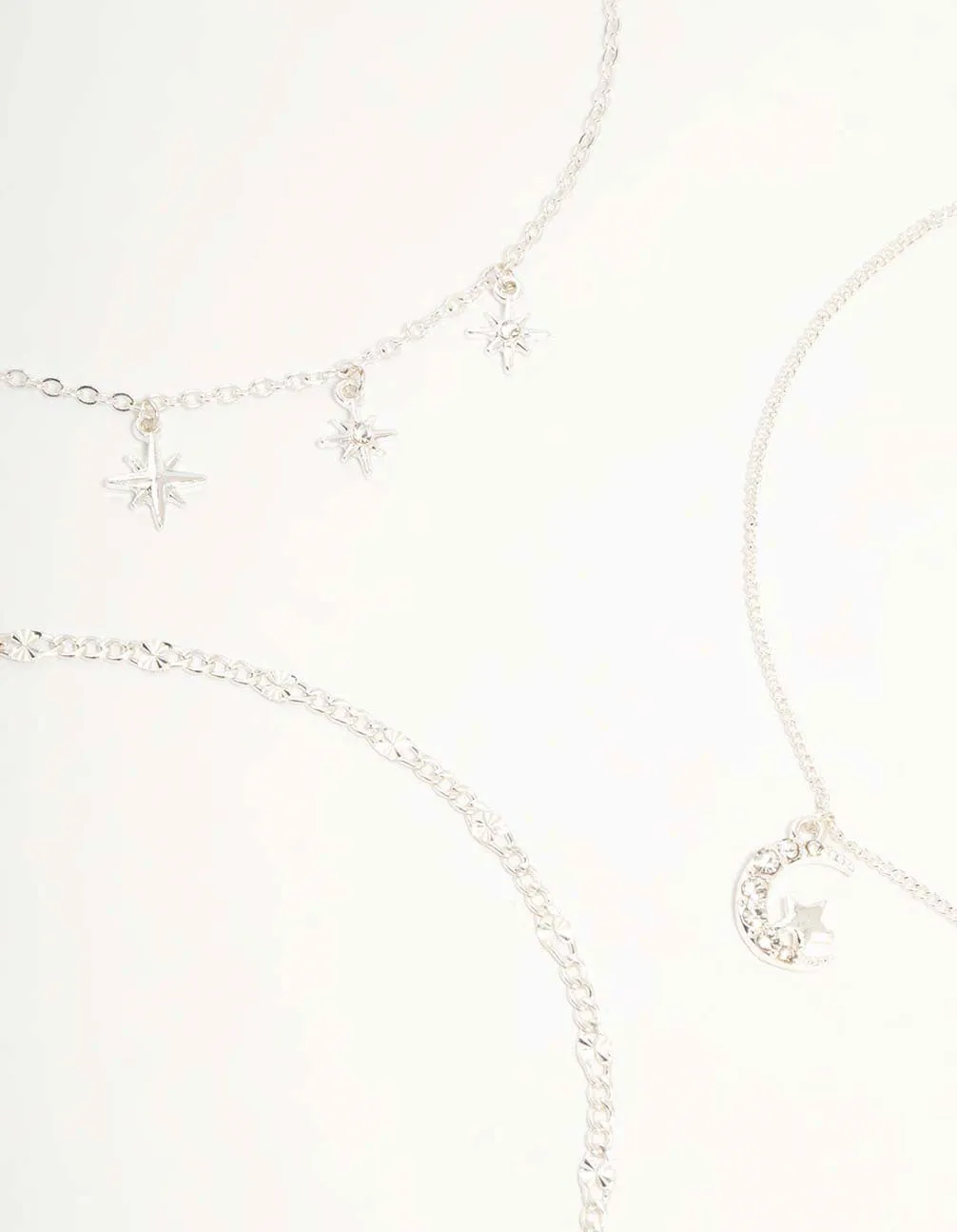 Silver Celestial Choker Necklaces 3-Pack