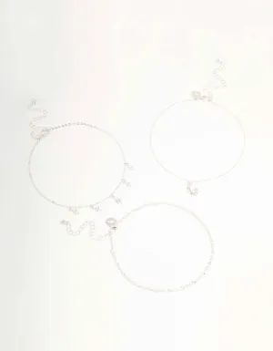 Silver Celestial Choker Necklaces 3-Pack