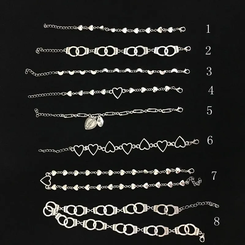 Silver Metallic Punk Style Chain Bracelets