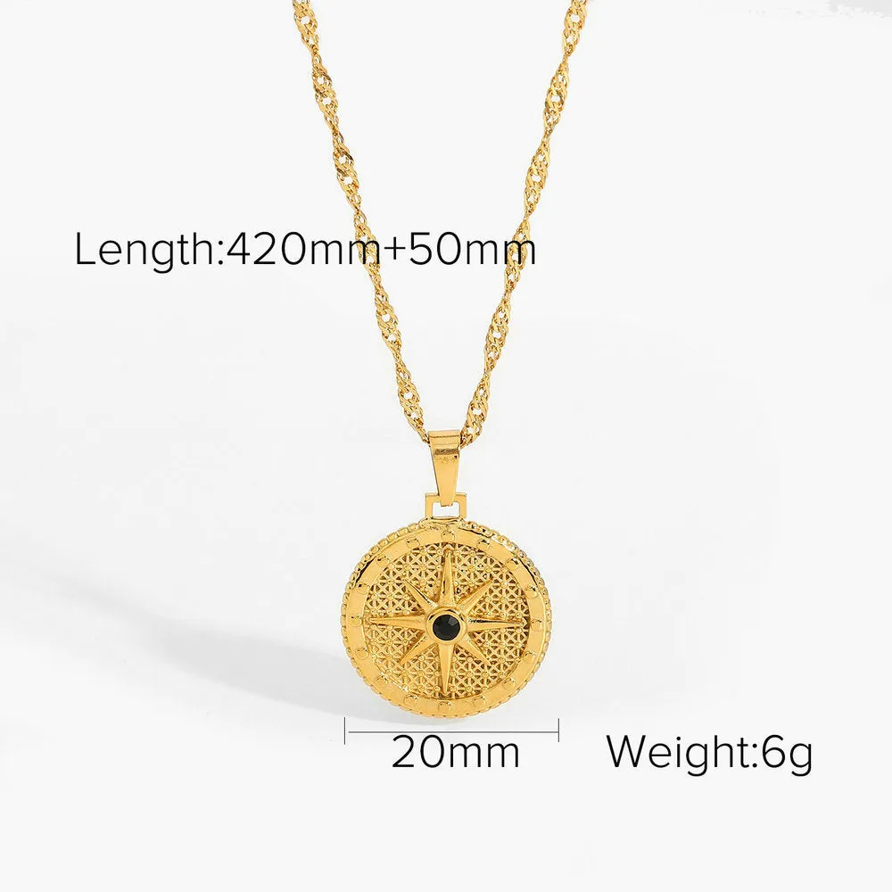 SISSLIA Design Coin Round Brand Cold Temperament European Personality Sweater Chain for Women