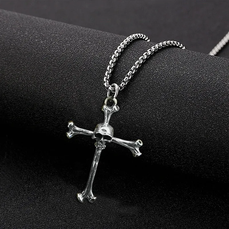 Skull On Cross Necklace