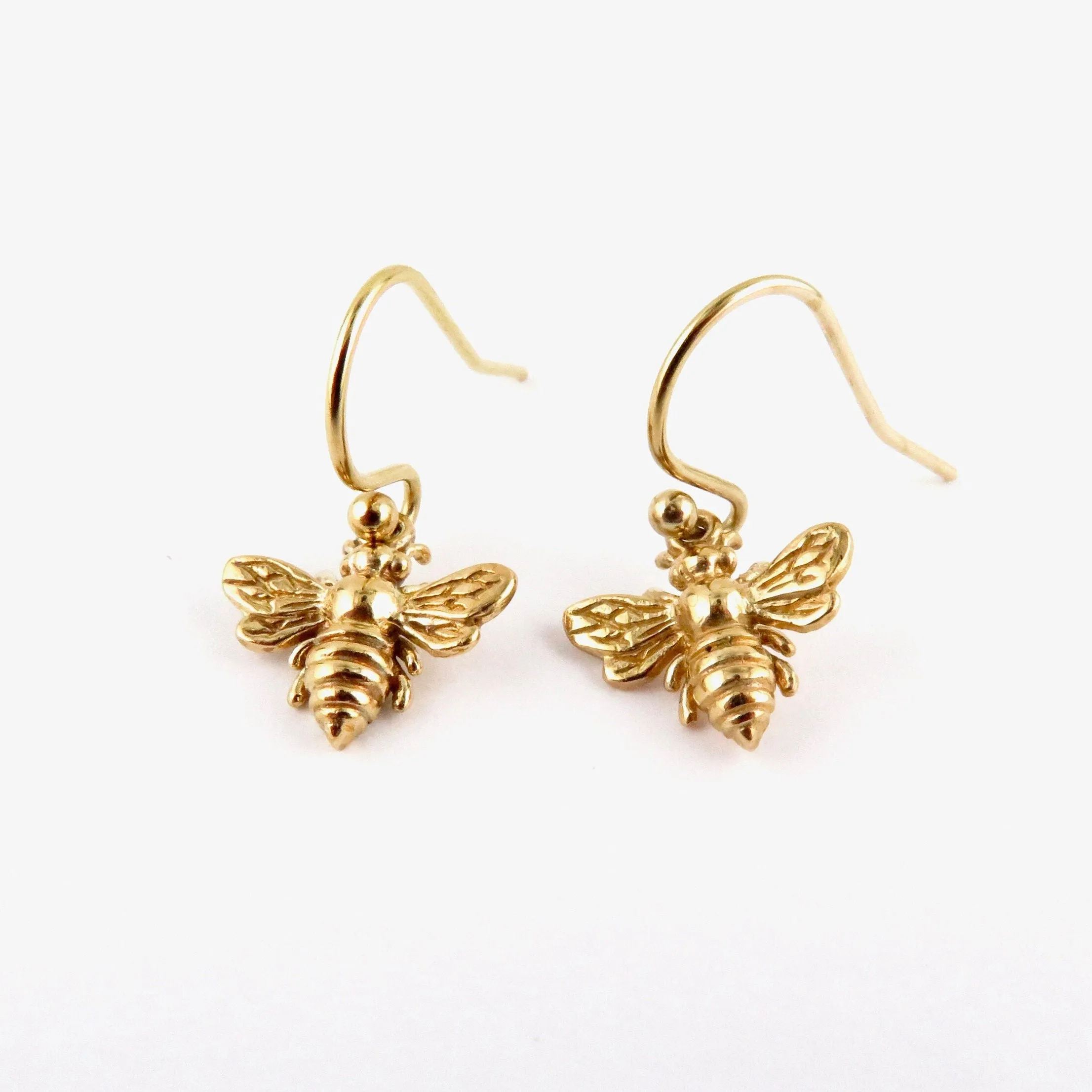 Small Gold Bee Earrings