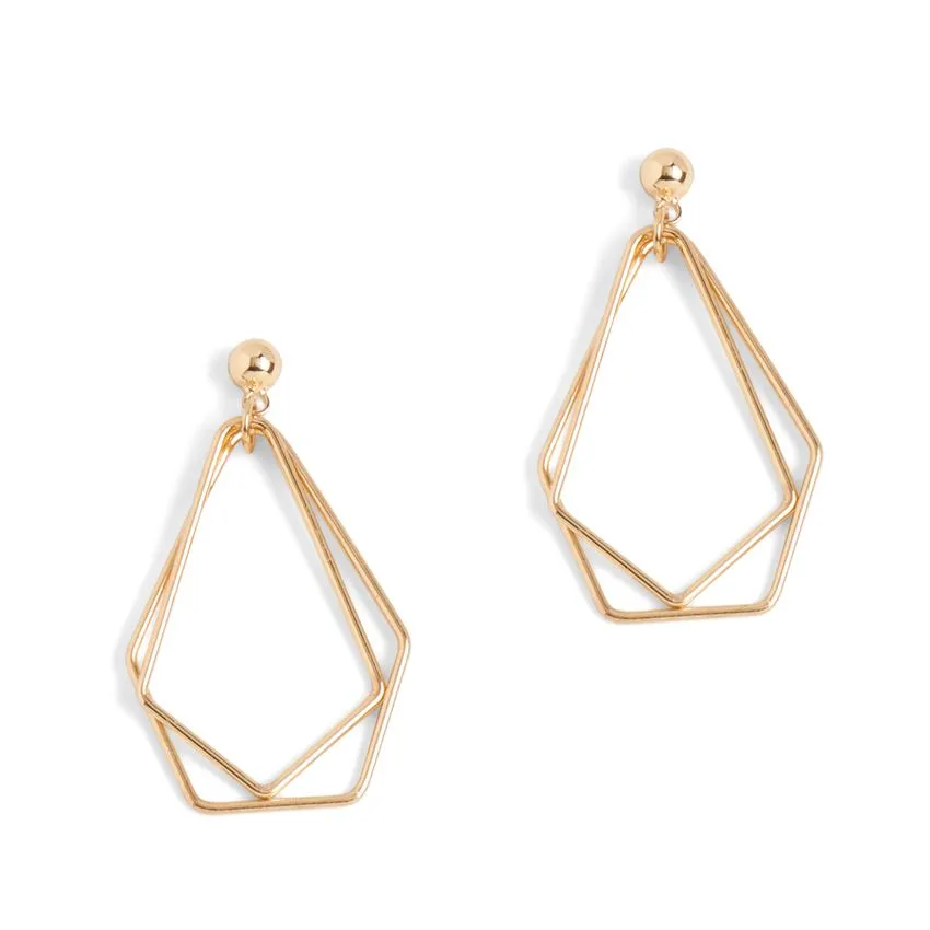 Small Gold Delicate Triangles Dangle Earrings