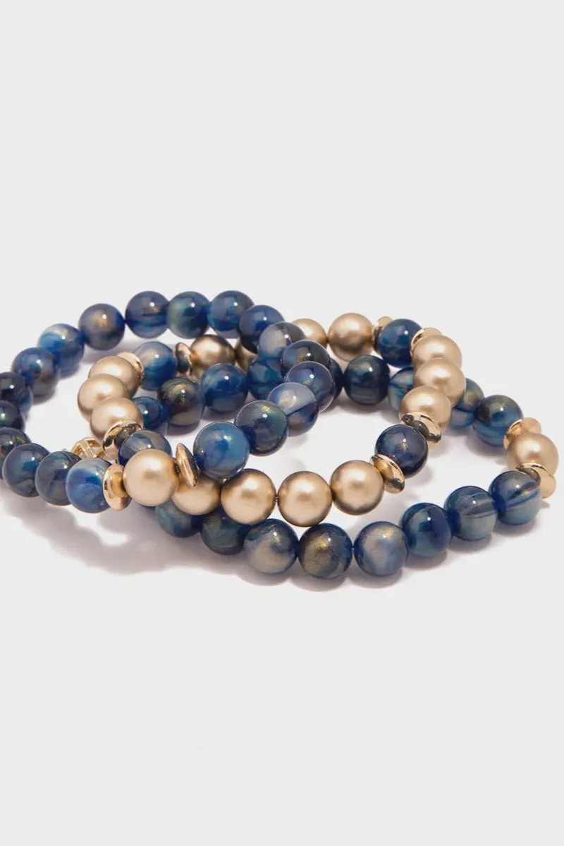 Stretch Bracelet W/Resin Beads (3pack)