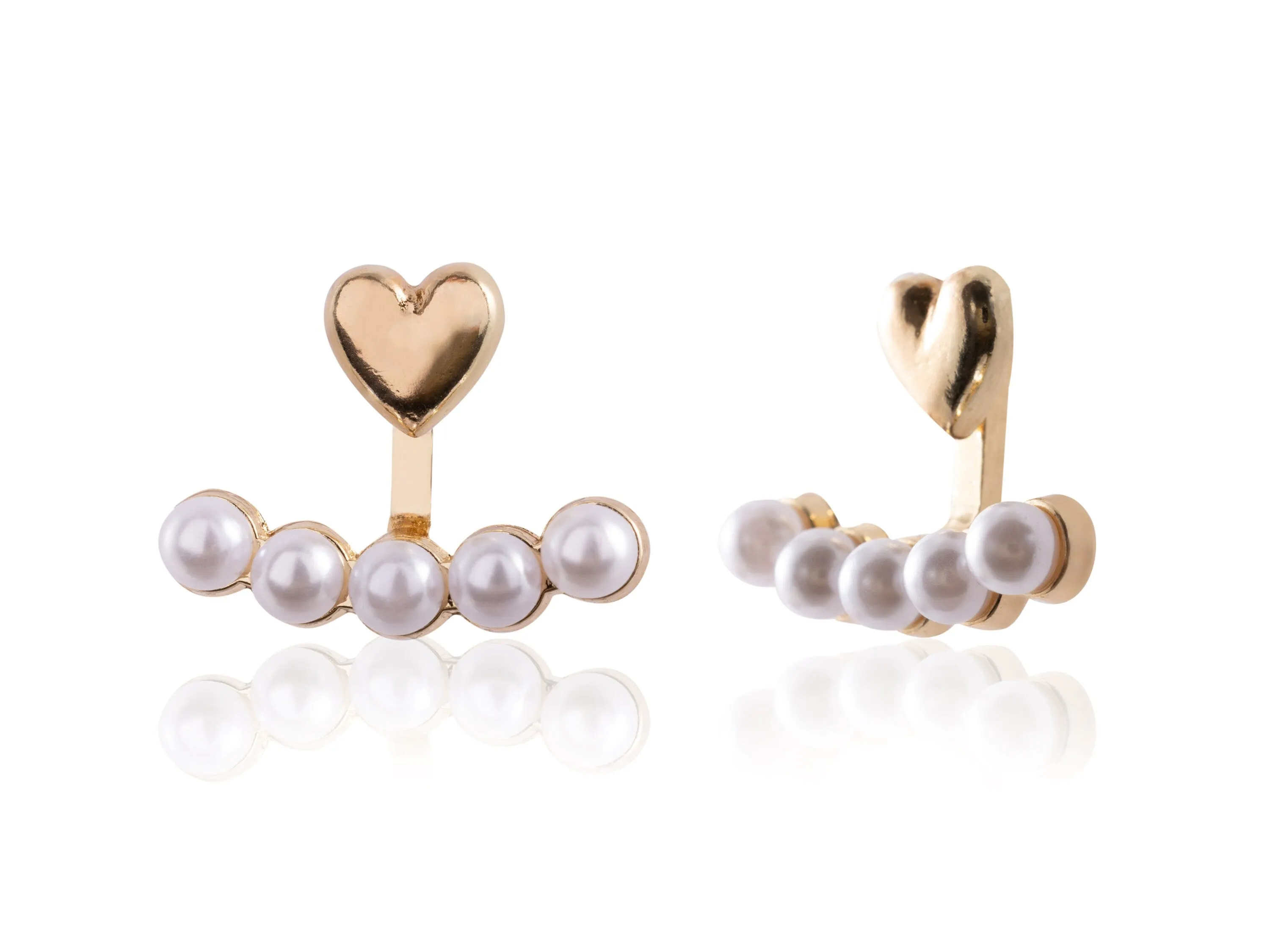 Studs with Pearls and Heart