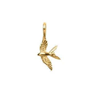 Swallow In Flight Pendant - Gold