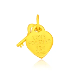 TAKA Jewellery 916 Gold Pendant Heart-shaped with Key