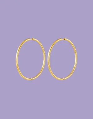 Thin large hoop earrings