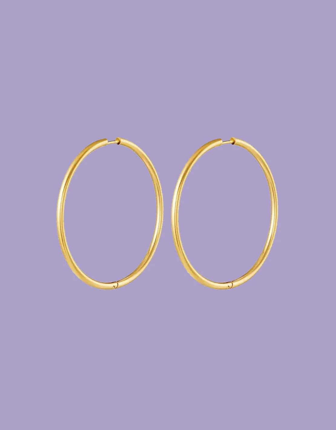 Thin large hoop earrings