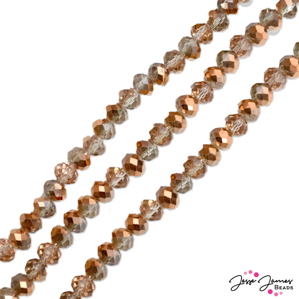 Thunder Polish Glass Strand 6x4mm in Copperhead