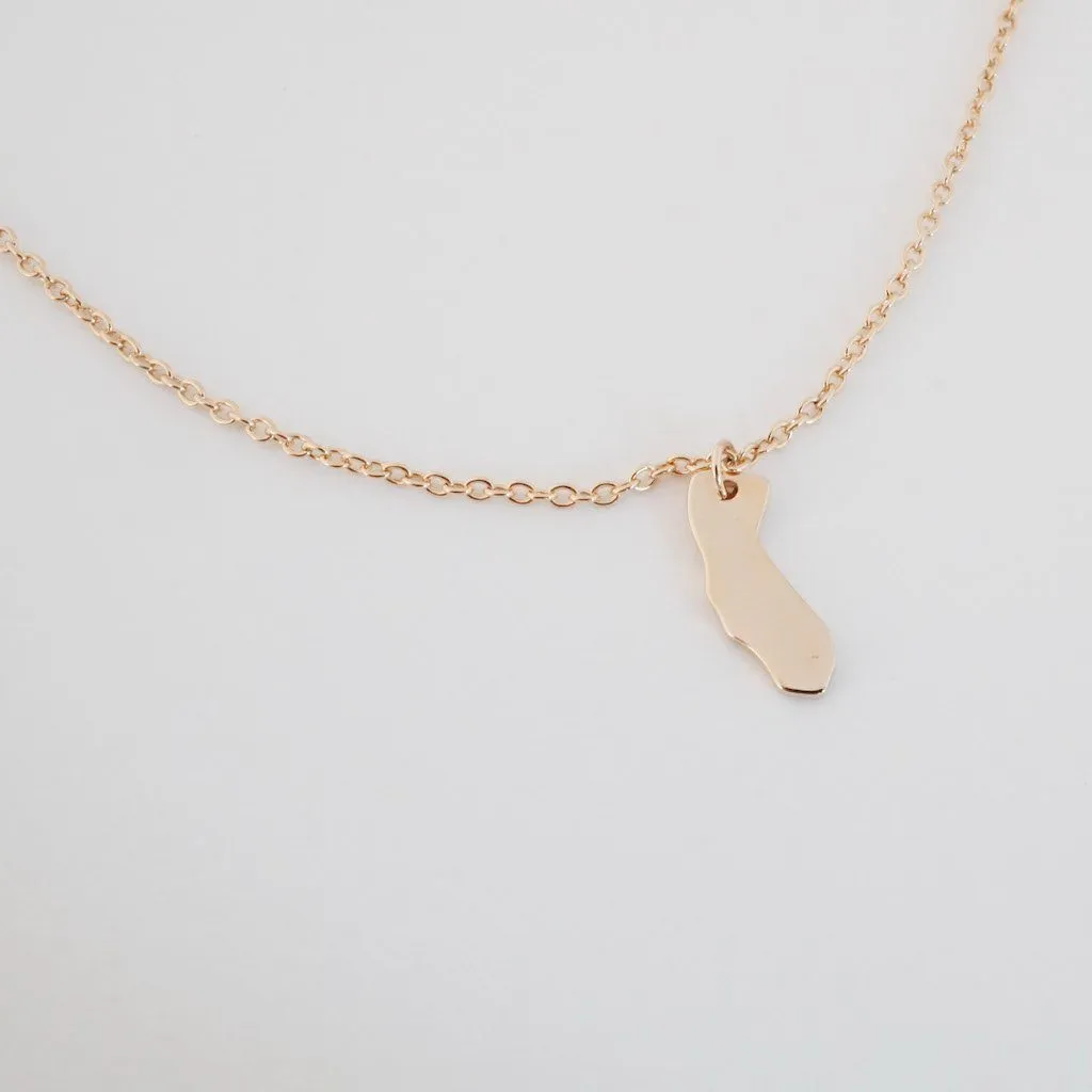 Tiny California Charm Necklace - Final Sale