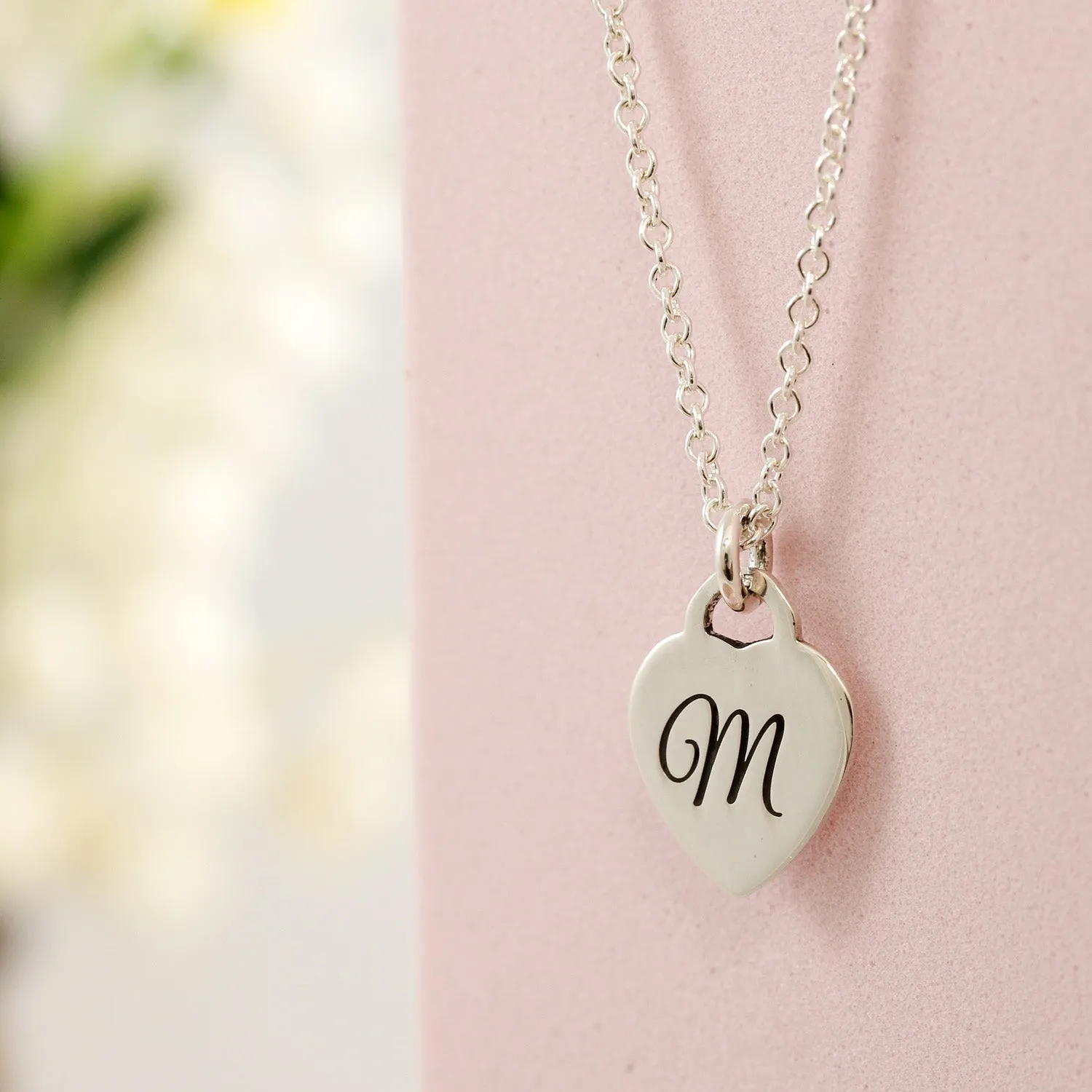 Tiny Heart Tag Personalised Silver Necklace