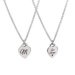 Tiny Heart Tag Personalised Silver Necklace