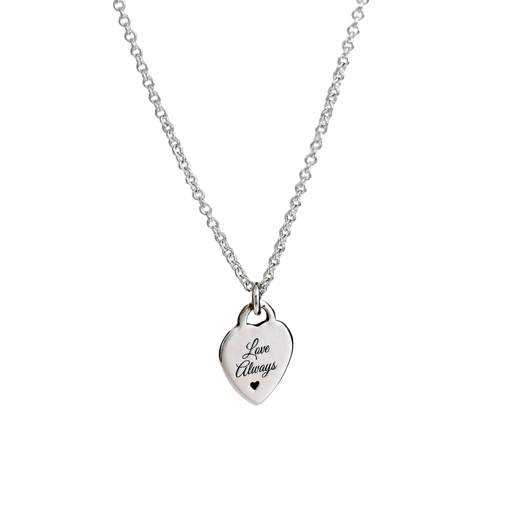 Tiny Heart Tag Personalised Silver Necklace