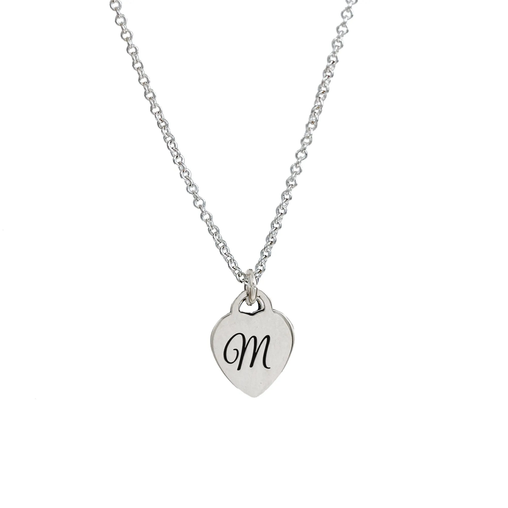 Tiny Heart Tag Personalised Silver Necklace