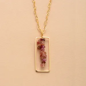 Tourmaline Rectangle Pendant Necklace