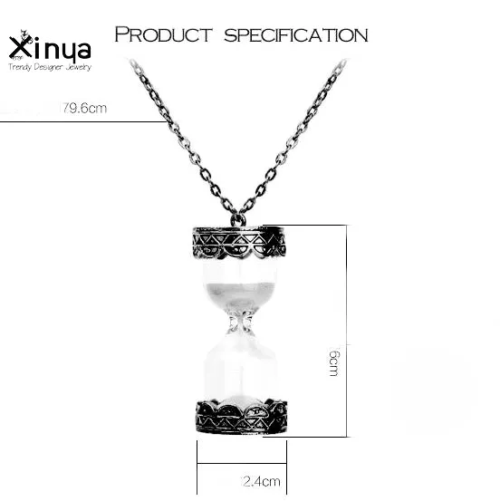 Vintage Unisex Collar  big Hourglass Necklace Pendent  long necklace Jewelry for women