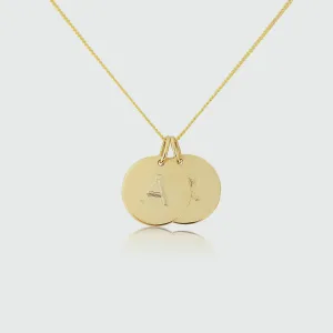 Westbourne 9ct Yellow Gold Disc Duo Necklace