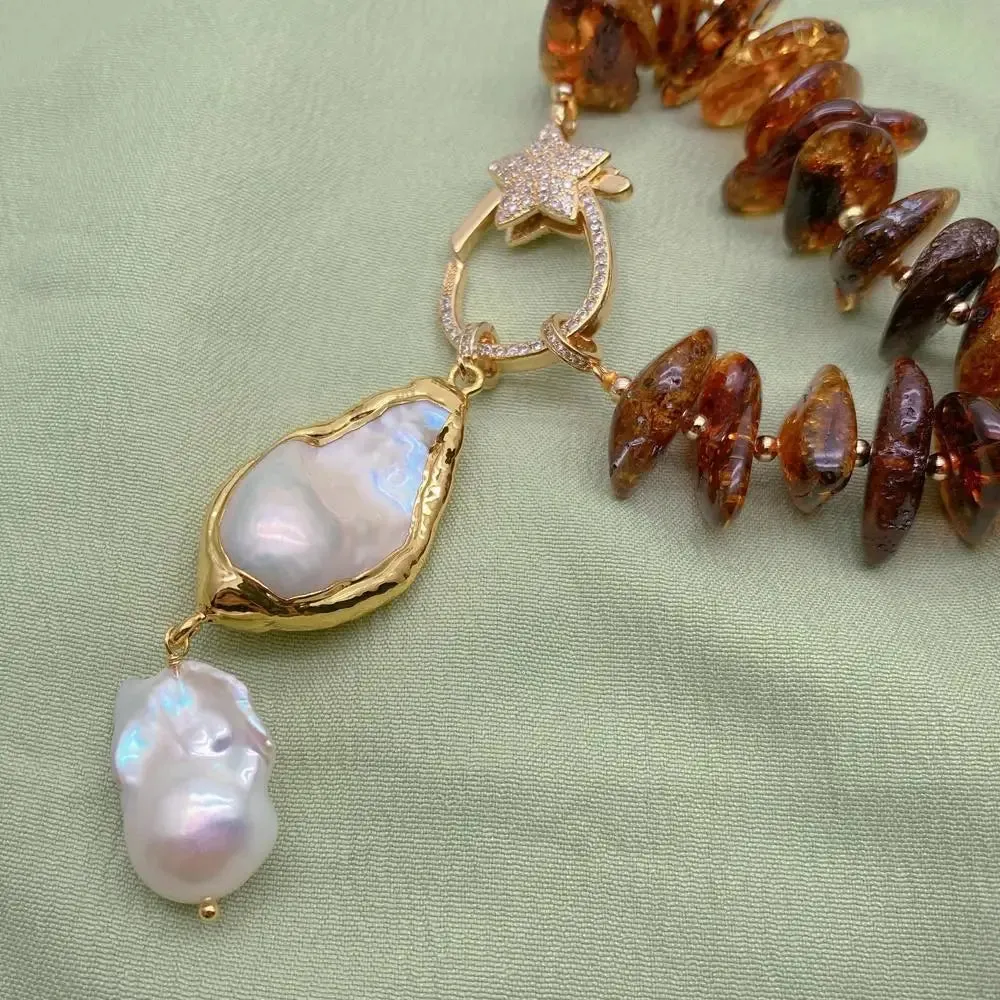 White Baroque Pearl Pendant Necklace