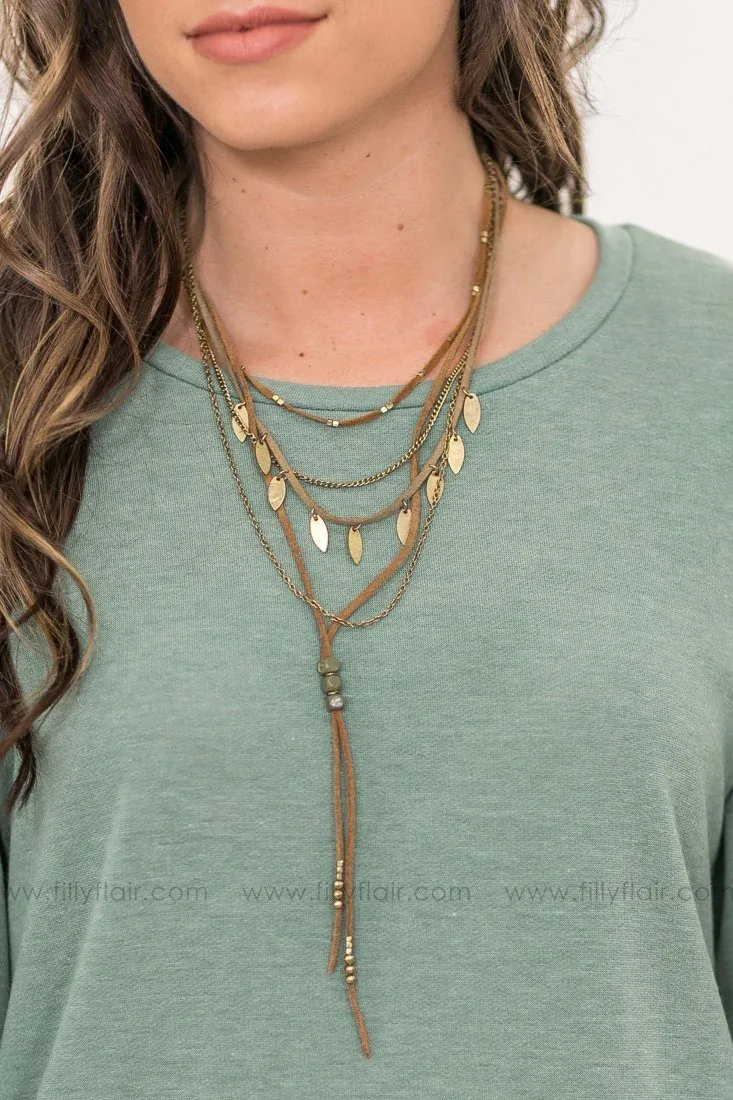 Why Can't I Suede Layered Necklace In Gold